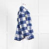 Sezane Blue White Check Reversible Jacket