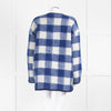 Sezane Blue White Check Reversible Jacket