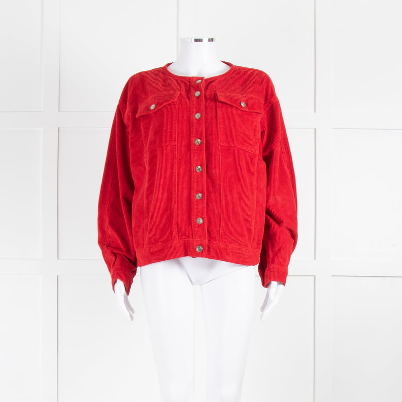 Aligne Moto Red Cord Collarless Jacket