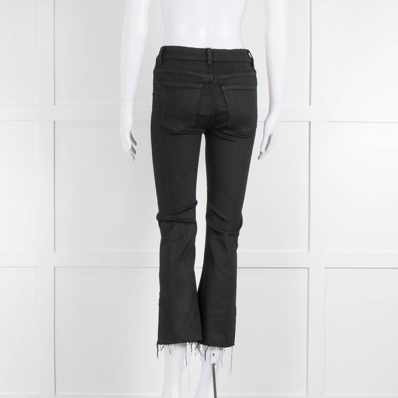 DL 1961 Black High Waisted Raw Edge Cropped Jeans