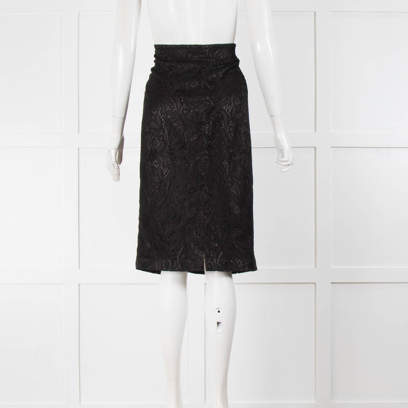 Iris & Ink Black Lace Pencil Skirt