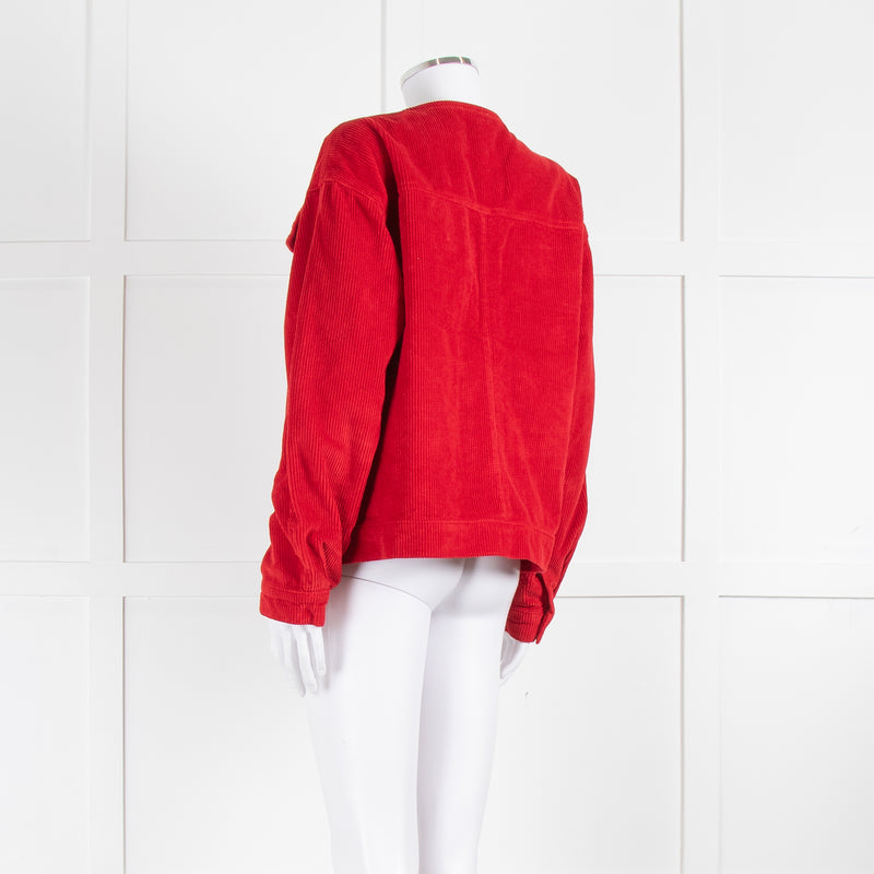 Aligne Moto Red Cord Collarless Jacket