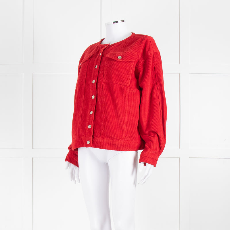 Aligne Moto Red Cord Collarless Jacket