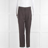 Gunex Brown Grey Pinstripe Slim Leg Trousers