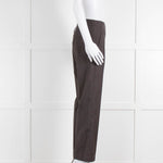 Gunex Brown Grey Pinstripe Slim Leg Trousers