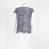 Mercy Delta Blue And Grey Silk Top With Silver Sequins