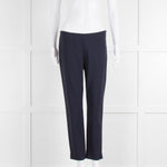 Theory Navy Straight Leg Wool Trousers