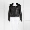 Theory Black Shearling Leather Biker Jacket