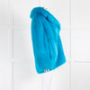 Diane Von Furstenberg Blue Faux Fur Coat