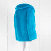 Diane Von Furstenberg Blue Faux Fur Coat