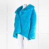 Diane Von Furstenberg Blue Faux Fur Coat