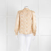 Masscob Beige Gold Bow Tie Neck Blouse