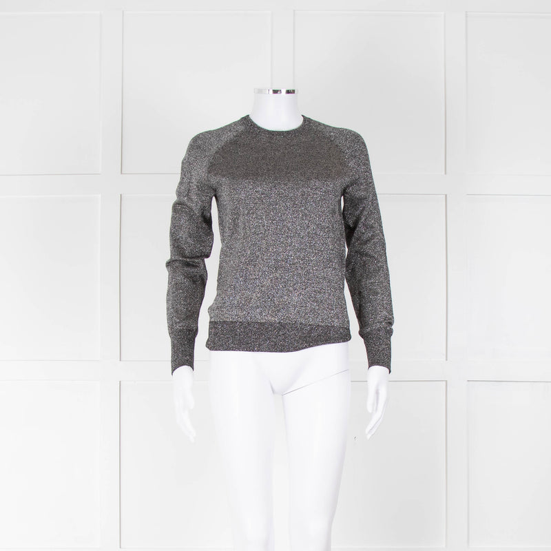 Equipment Black Silver Lurex Fine Sweater