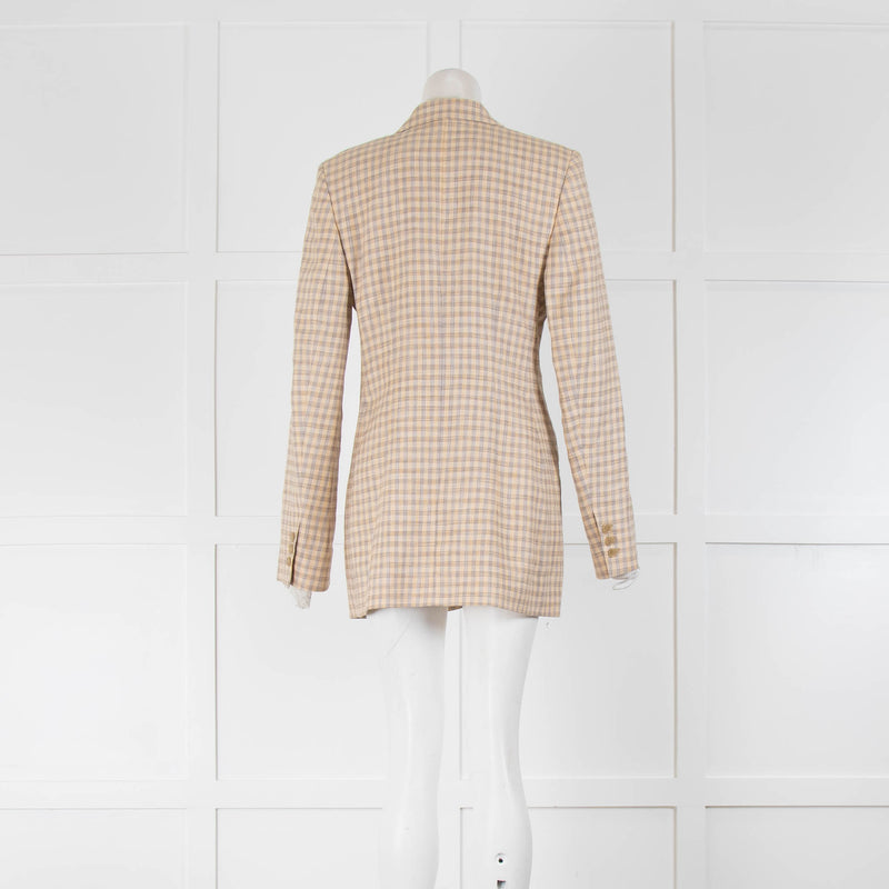 Acne Studios Yellow Beige Check Single Breasted Jacket