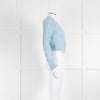 Paco Rabanne Pale Blue Mohair Cable Embellished Button Cardigan