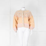 Loveshackfancy Yellow Pink Fairisle Pearl Button Boyfriend Cardigan