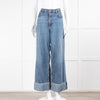 Rag & Bone Blue Denim High Rise Ultra Wide Crop Jeans