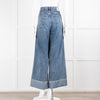 Rag & Bone Blue Denim High Rise Ultra Wide Crop Jeans