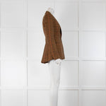 Altuzarra Tan Check Wool Blend Blazer Jacket