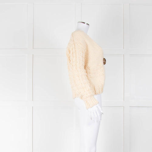 Virginia Wool For Ridley Cream Chunky Cardigan