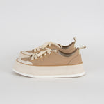 Max Mara Beige Cream Leather Platform Trainers