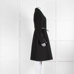 Max Mara Studio Black Wool Belted Fit And Flare Coat