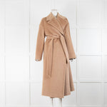 Max Mara Studio Camel Wool Blend Maxi Coat With Belt