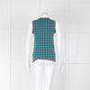 Gucci Grey Turquoise Argyle Sleeveless Sweater