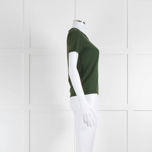 Weekend Max Mara Forest Green Embellished Neck Jumper