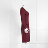 Alexander McQueen Burgundy Peplum Fitted Dress