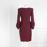 Alexander McQueen Burgundy Peplum Fitted Dress