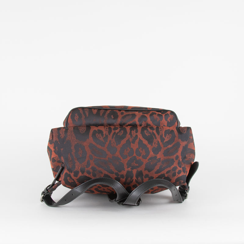 Stella McCartney Brown And Black Animal Print Backpack