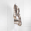 Weekend Max Mara Neutral Cream Brown Check Blanket Stitch Edged Cape