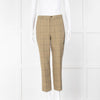 Ganni Yellow Grey Check Cropped Trousers