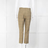 Ganni Yellow Grey Check Cropped Trousers