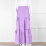 Ridley Lilac Corduroy Tiered Maxi Skirt