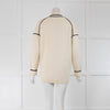 Maje Cream Black Trim Cardigan