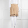 Dolce & Gabbana Neutral Suede Fringe Hem Mini Skirt