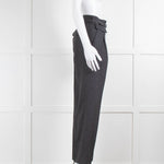 A.P.C Grey Wool Belted High Waisted Trousers