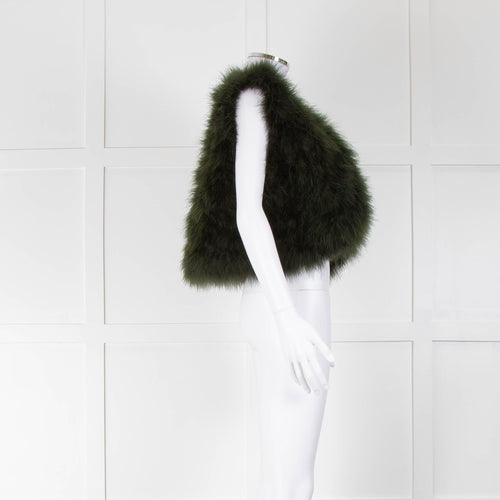 PAUW Amsterdam Green Feather Cropped Gilet