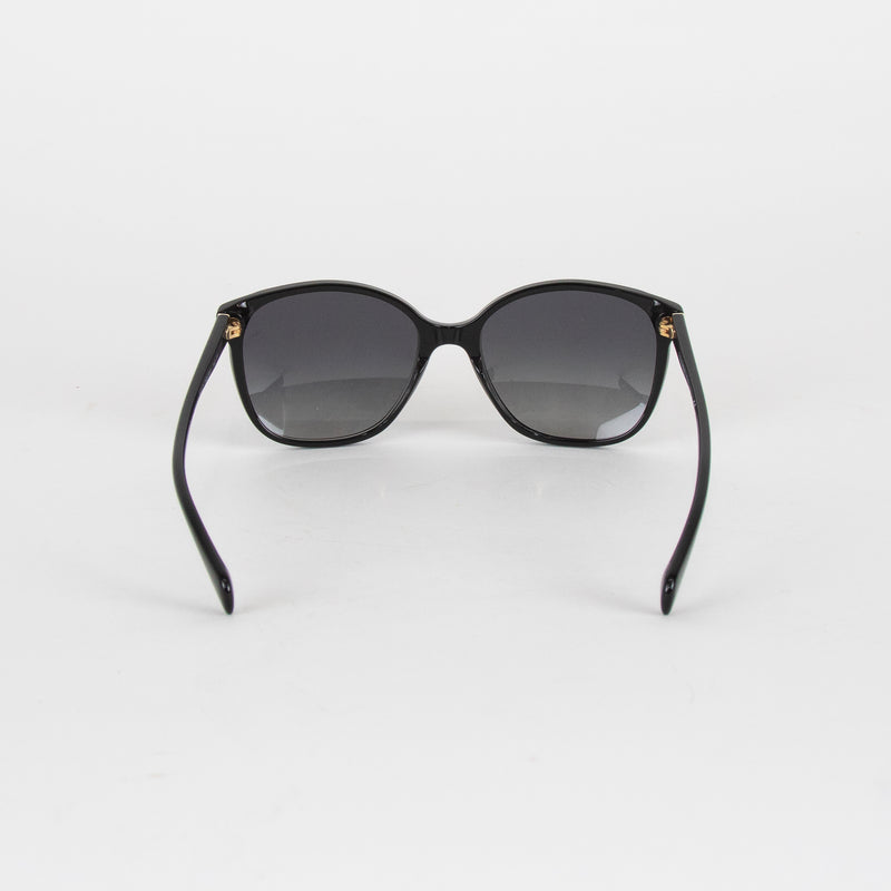 Prada Black Frame Sunglasses with Gold Corner Detail