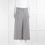 Alexander McQueen Grey Felt Cropped Wide Leg Trousers