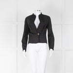 Miu Miu Black Cotton Blouse With Frill Collar & Cuffs