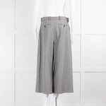 Alexander McQueen Grey Felt Cropped Wide Leg Trousers