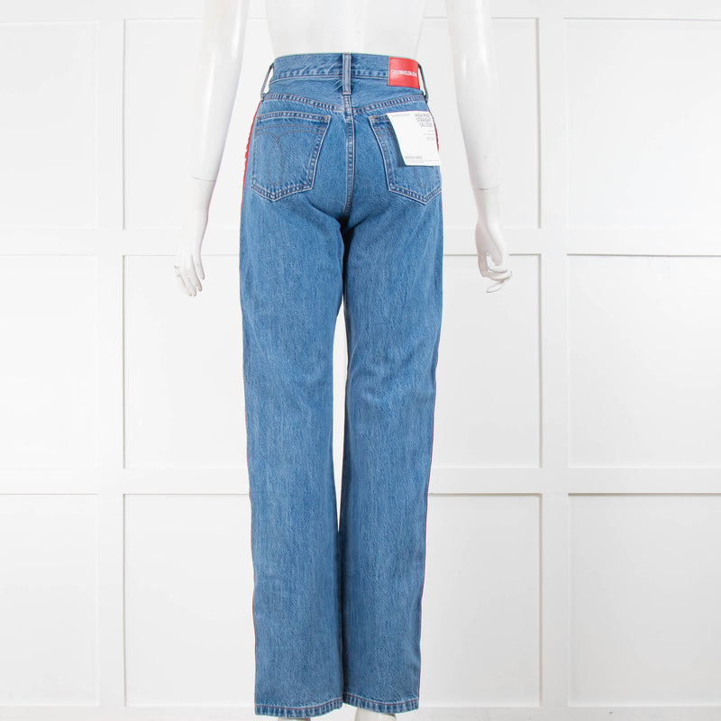 Calvin Klein Logo Straight Blue Jeans