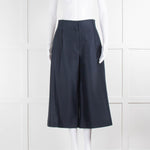 Celine Navy Wide Leg Wool/Silk Mix Wide Leg Trousers