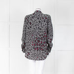 Equipment Grey & Pink Animal Print Silk Blouse