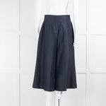 Celine Navy Wide Leg Wool/Silk Mix Wide Leg Trousers