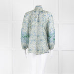 Zimmermann Blue and Green Paisley High Neck