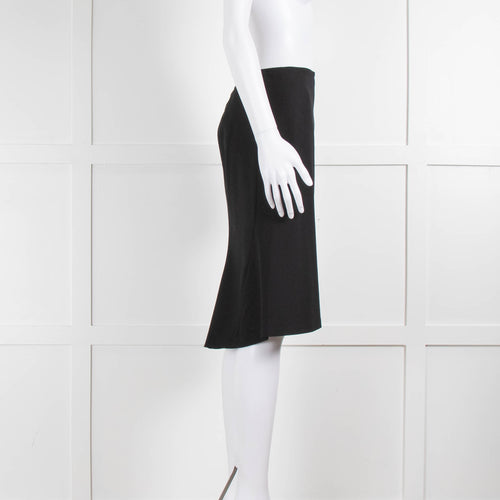 Joseph Black Wool Skirt With Gather & Dropped Hem on the Back